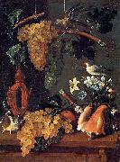 Juan de Espinosa Still-Life with Grapes, Flowers and Shells Spain oil painting artist